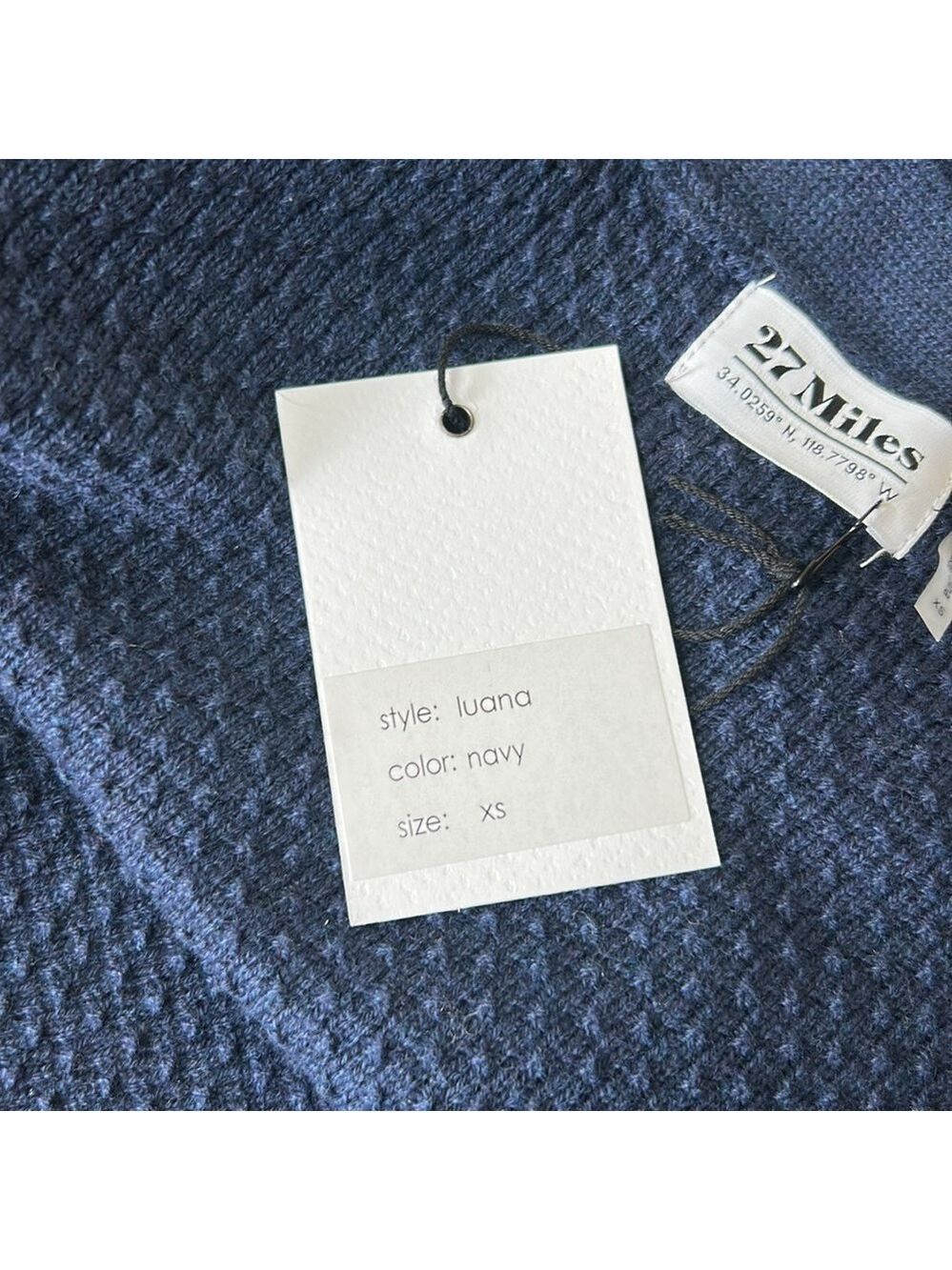 NWT 27 Miles Malibu Luana Navy Front Pocket Cardigan Size XS. - Picture 7 of 10